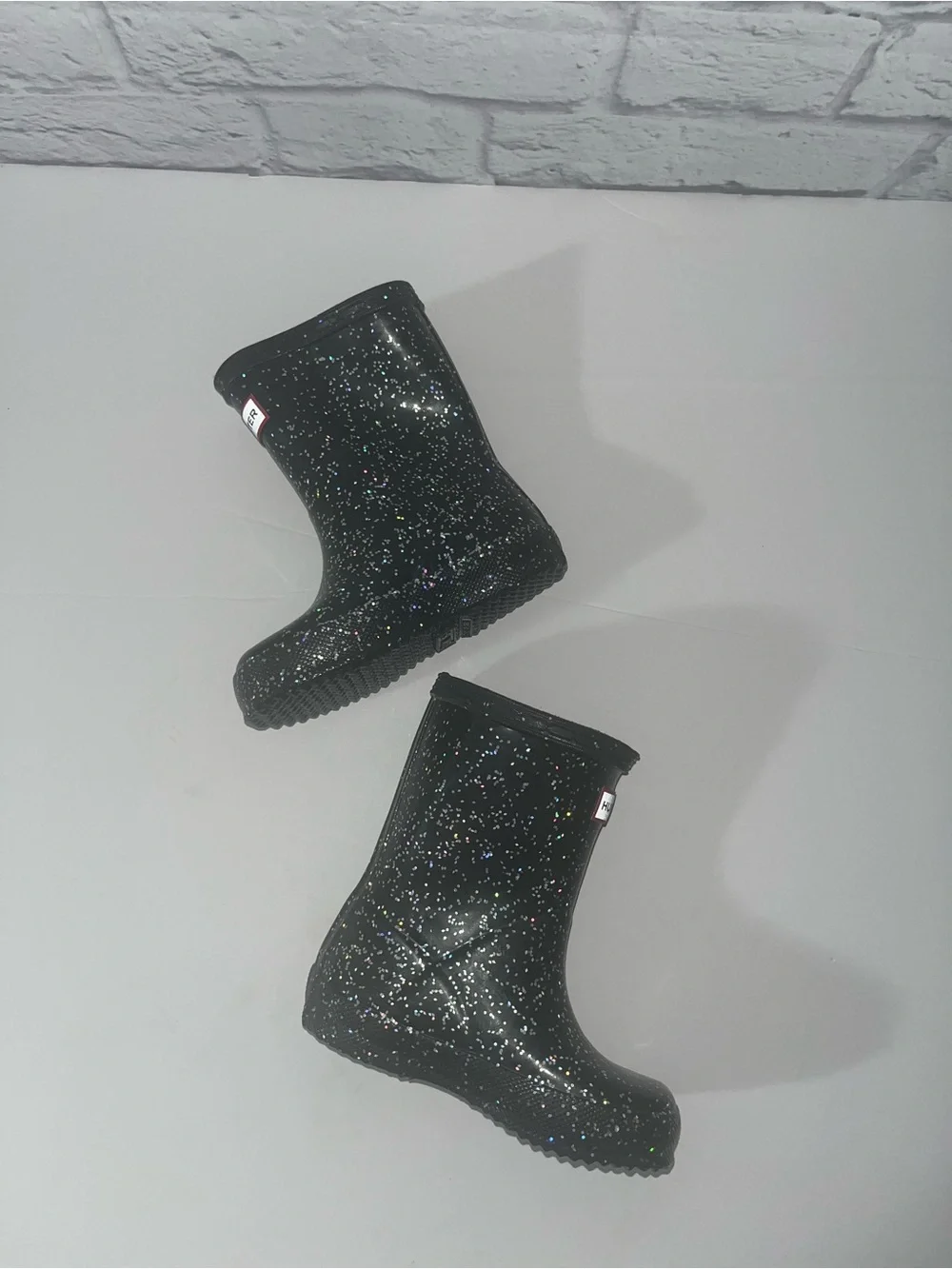 Toddler Girl Starcloud Black Hunter Rain Boot Size 6.  Like new glitter
